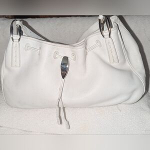 VintageTod's White Leather Shoulder Bag. Y2K
